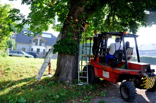 Umístění svatostánku sv. Barbory na kaštan